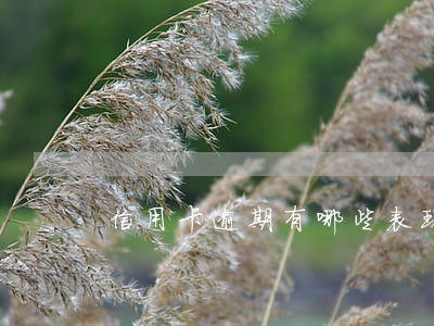 信用卡逾期有哪些表现 信用卡逾期有哪些表现