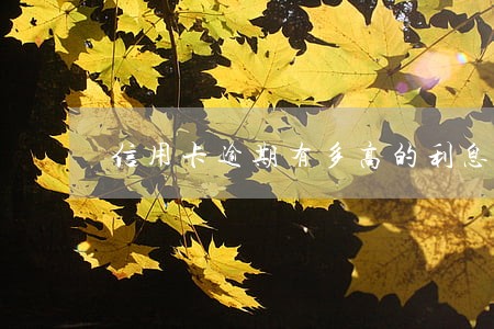 信用卡逾期有多高的利息 信用卡逾期有多高的利息