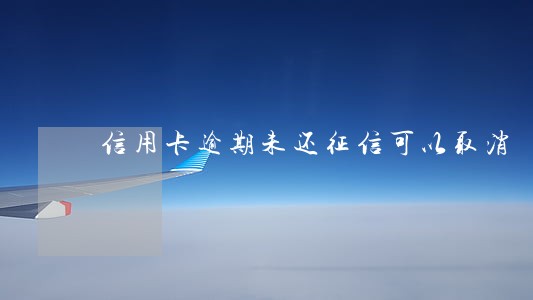 信用卡逾期未还征信可以取消 信用卡逾期未还征信可以取消