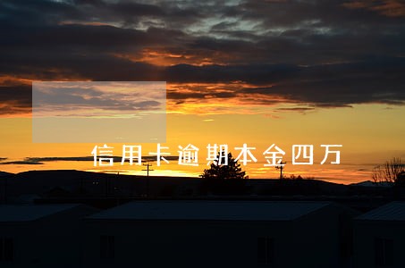 信用卡逾期本金四万 信用卡逾期本金四万