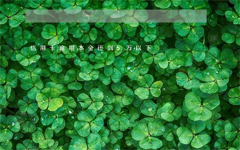 信用卡逾期本金还到5万以下 信用卡逾期本金还到5万以下