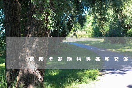 信用卡逾期材料会移交派出所吗 信用卡逾期材料会移交派出所吗