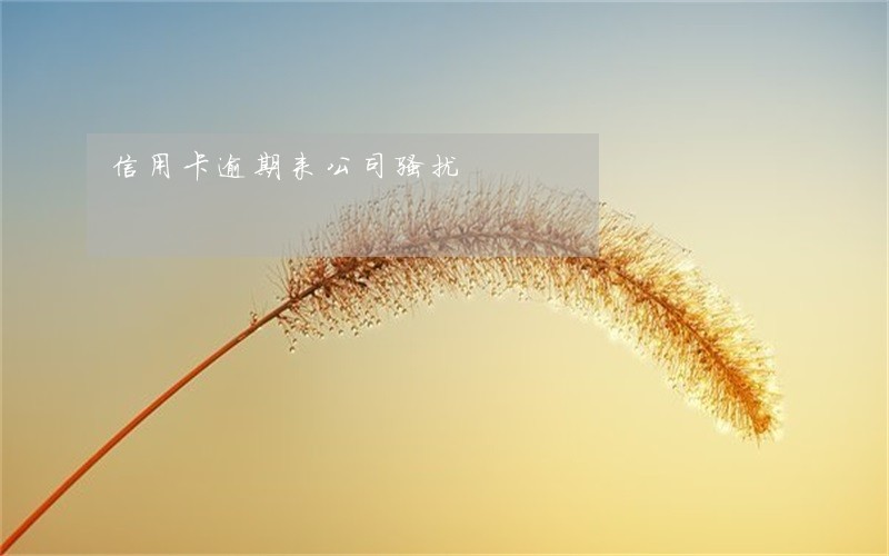 信用卡逾期来公司骚扰 信用卡逾期来公司骚扰