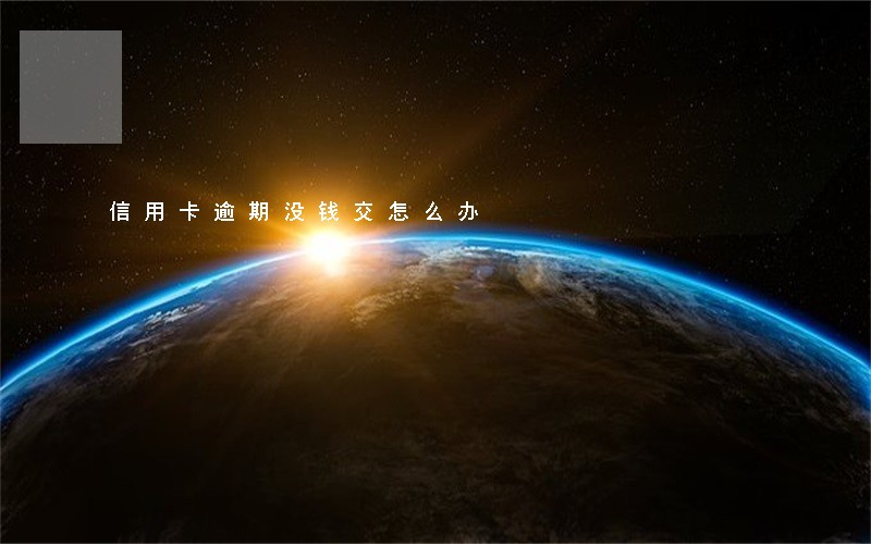 信用卡逾期没钱交怎么办 信用卡逾期没钱交怎么办