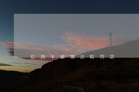 信用卡逾期法院罚款 信用卡逾期法院罚款
