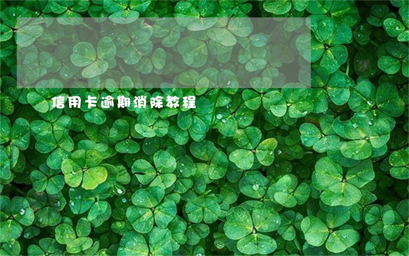 信用卡逾期消除教程
