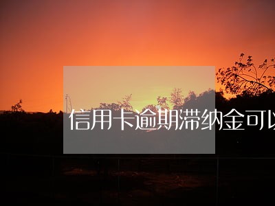 信用卡逾期滞纳金可以退吗 信用卡逾期滞纳金可以退吗
