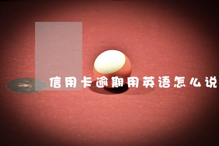 信用卡逾期用英语怎么说 信用卡逾期用英语怎么说