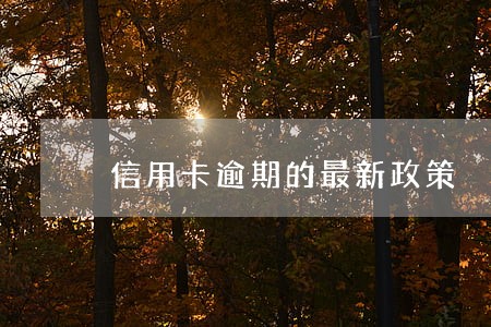 信用卡逾期的最新政策