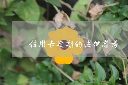 信用卡逾期的法律思考 信用卡逾期的法律思考