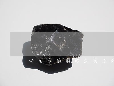 信用卡逾期的立案通知书 信用卡逾期的立案通知书