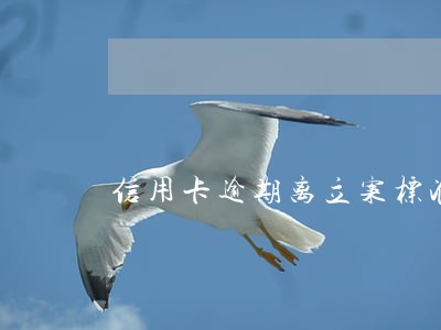 信用卡逾期离立案标准 信用卡逾期离立案标准
