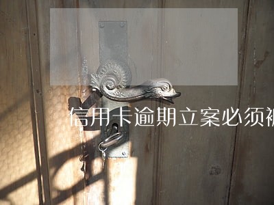 信用卡逾期立案必须被拘留吗 信用卡逾期立案必须被拘留吗