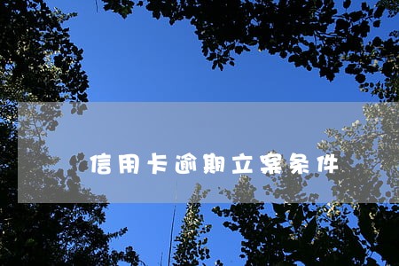 信用卡逾期立案条件 信用卡逾期立案条件