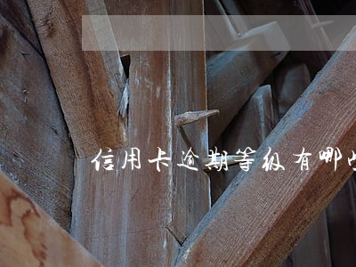 信用卡逾期等级有哪些 信用卡逾期等级有哪些