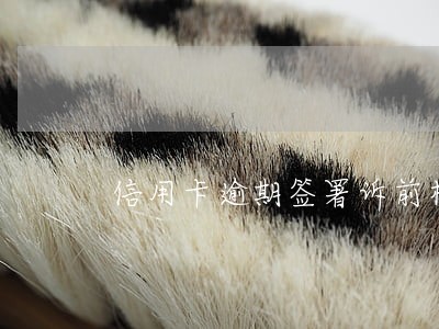 信用卡逾期签署诉前材料