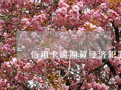 信用卡逾期算经济犯罪吗 信用卡逾期算经济犯罪吗