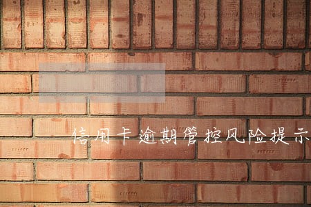 信用卡逾期管控风险提示 信用卡逾期管控风险提示