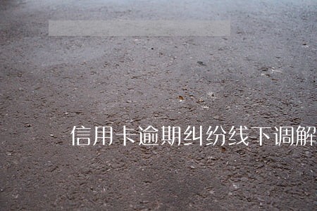 信用卡逾期纠纷线下调解 信用卡逾期纠纷线下调解