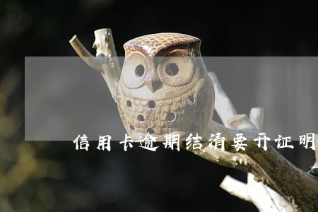 信用卡逾期结清要开证明吗 信用卡逾期结清要开证明吗