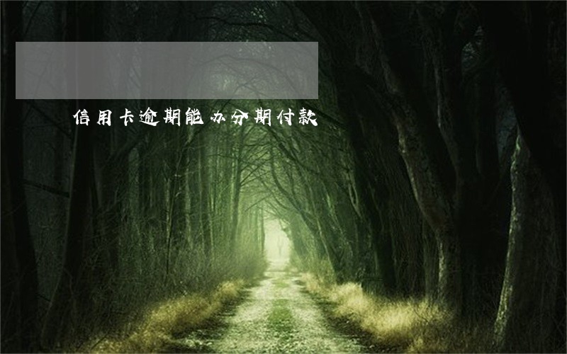 信用卡逾期能办分期付款 信用卡逾期能办分期付款