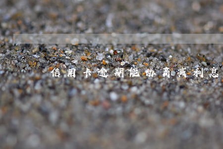 信用卡逾期能协商减利息吗