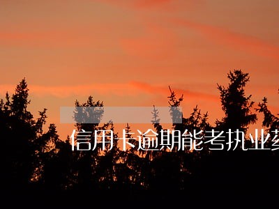 信用卡逾期能考执业药师吗 信用卡逾期能考执业药师吗
