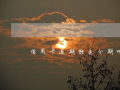信用卡逾期能走分期吧 信用卡逾期能走分期吧