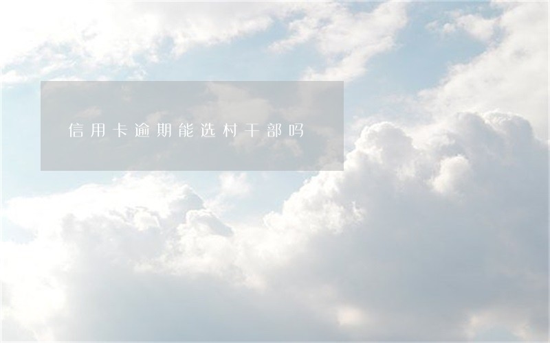 信用卡逾期能选村干部吗 信用卡逾期能选村干部吗