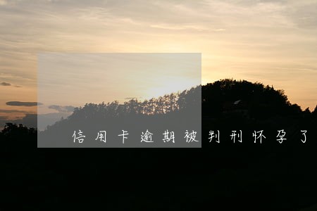 信用卡逾期被判刑怀孕了 信用卡逾期被判刑怀孕了