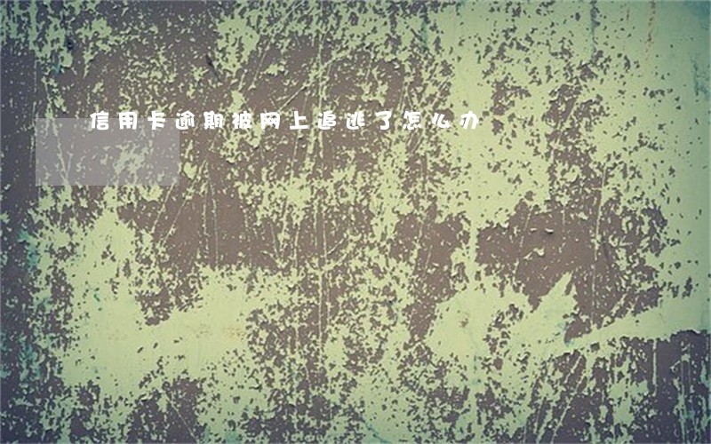 信用卡逾期被网上追逃了怎么办