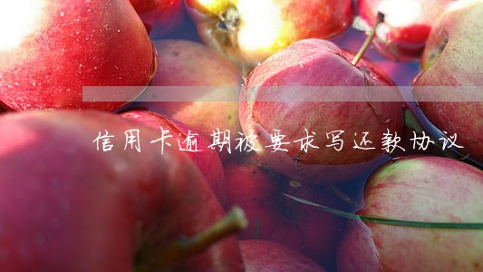 信用卡逾期被要求写还款协议 信用卡逾期被要求写还款协议