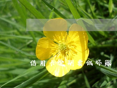 信用卡逾期要做坏账 信用卡逾期要做坏账