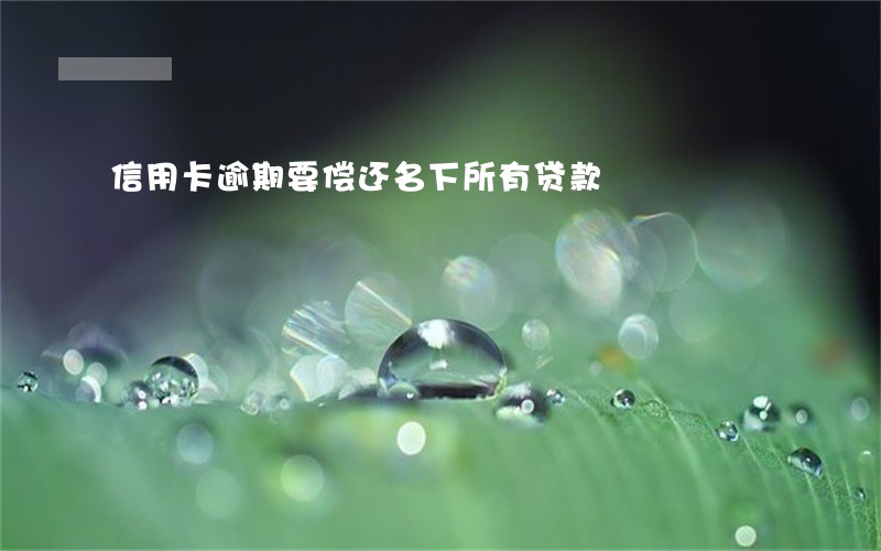 信用卡逾期要偿还名下所有贷款 信用卡逾期要偿还名下所有贷款