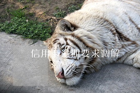 信用卡逾期要求调解 信用卡逾期要求调解