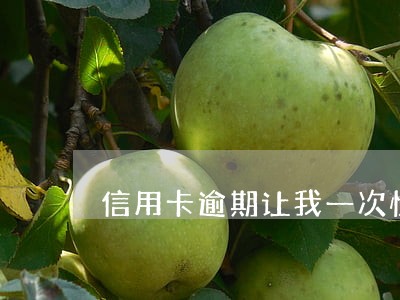 信用卡逾期让我一次性还