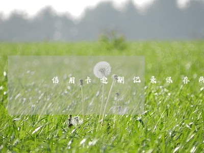 信用卡逾期记录保存两年 信用卡逾期记录保存两年