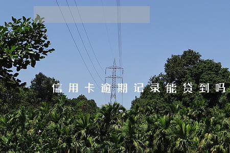 信用卡逾期记录能贷到吗 信用卡逾期记录能贷到吗