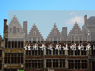 信用卡逾期证明的原因怎么书 信用卡逾期证明的原因怎么书