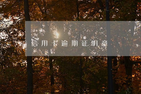 信用卡逾期证明章 信用卡逾期证明章