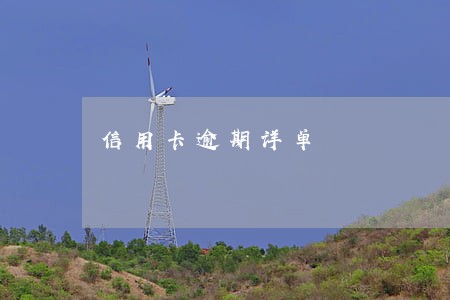信用卡逾期详单 信用卡逾期详单
