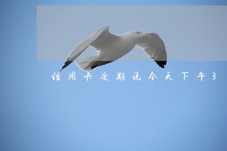 信用卡逾期说今天下午3点上门 信用卡逾期说今天下午3点上门