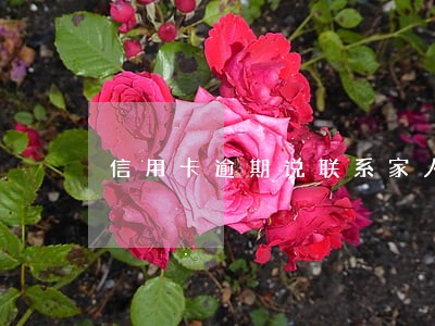 信用卡逾期说联系家人 信用卡逾期说联系家人