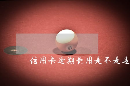 信用卡逾期费用是不是违约金 信用卡逾期费用是不是违约金