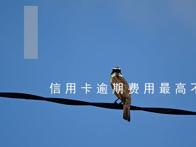 信用卡逾期费用最高不能超过本金 信用卡逾期费用最高不能超过本金