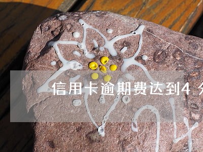 信用卡逾期费达到4分 信用卡逾期费达到4分