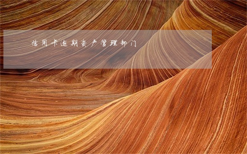 信用卡逾期资产管理部门 信用卡逾期资产管理部门
