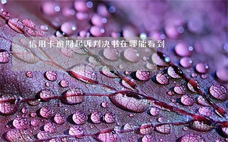 信用卡逾期起诉判决书在哪能看到