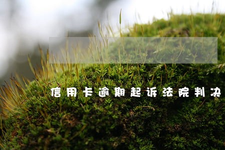 信用卡逾期起诉法院判决 信用卡逾期起诉法院判决