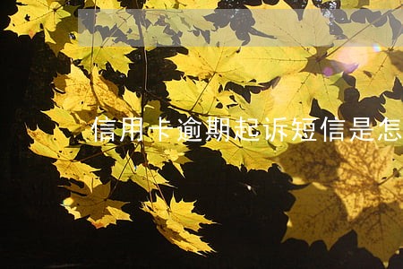 信用卡逾期起诉短信是怎样的 信用卡逾期起诉短信是怎样的